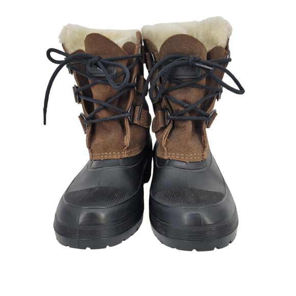 L.L. Bean Women's Brown Suede Duck Rubber Faux Wool Insert Winter Boots Size 6 - Picture 8 of 8